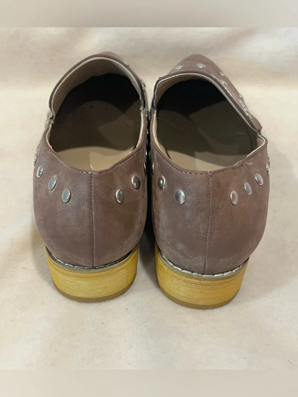 JG Women’s Studded Faux Suede Slip-On Loafers in Brown Size 8